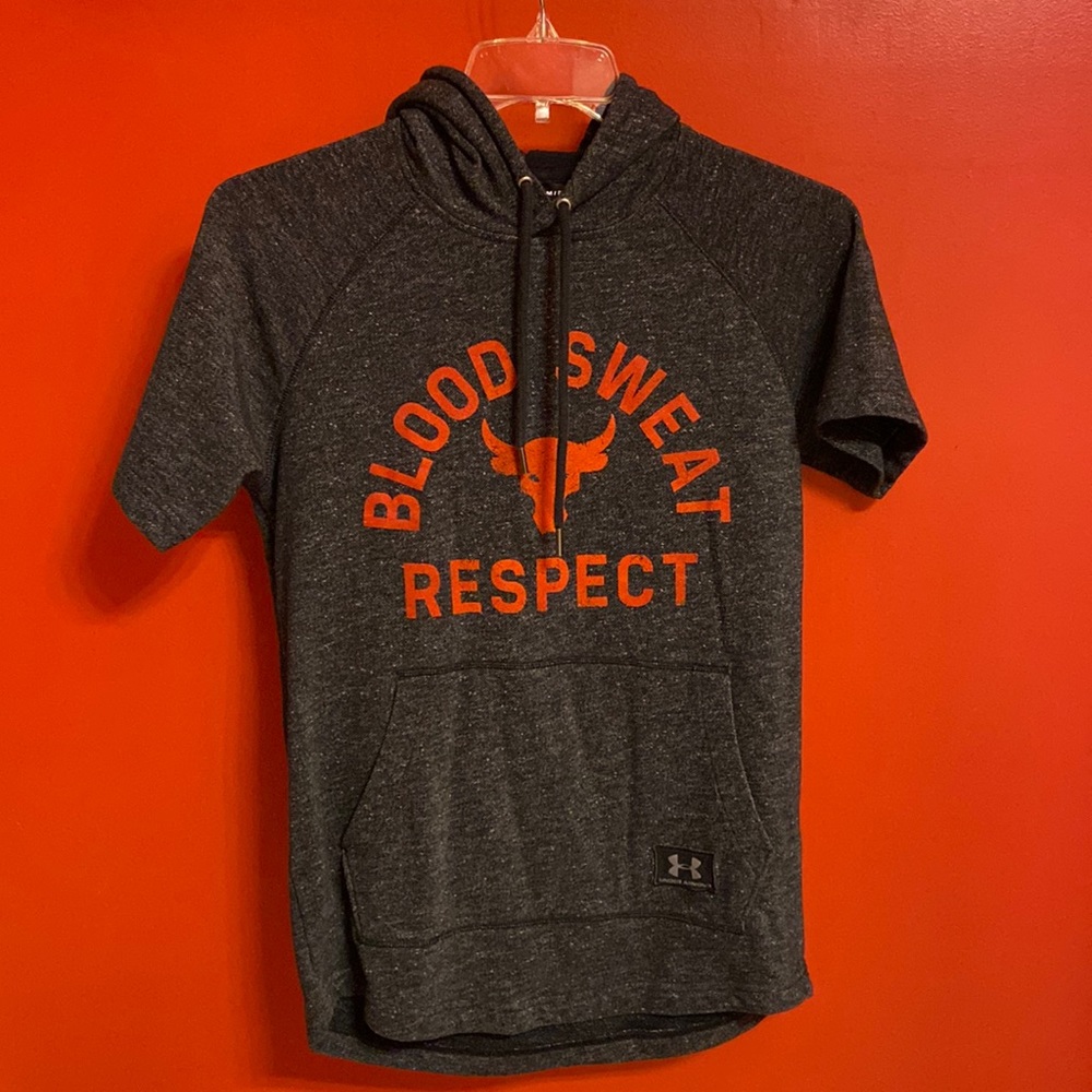 Under Armour X Project Rock Blood Sweat Respect Hoodie Shirt